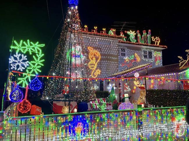 The bright Christmas tree is a definite talking point at this Clontarf home. Picture: Facebook