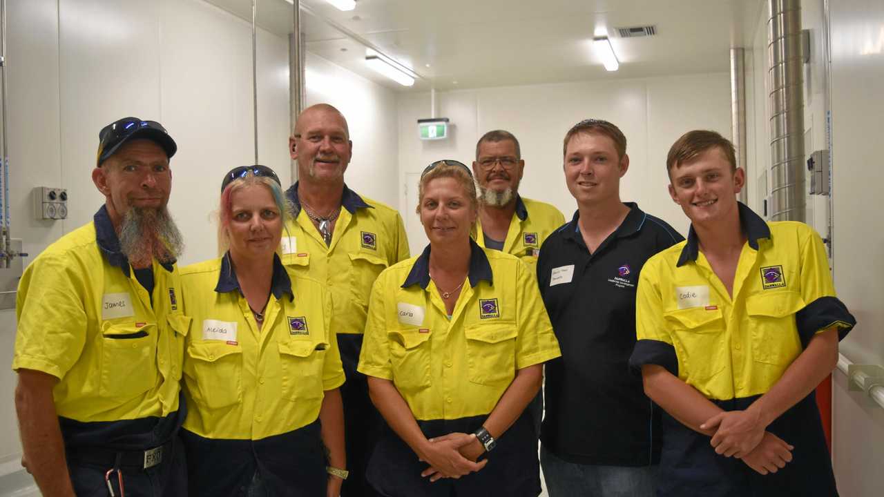 (From left) James Hardie, Aleida Ouwinga, Roy Watts, Carla Edney, Mark Ashburn, David Toal and Codie Pendergast at the new hatchery. Picture: Sean Teuma