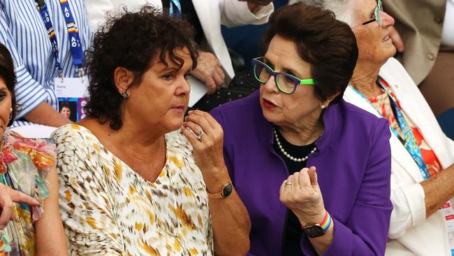 Evonne Goolagong Cawley and Billie Jean King. Picture: Mark Stewart