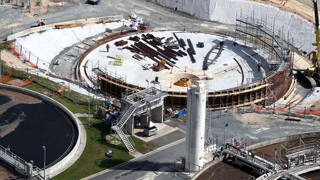 An aerial photo of the Coombabah Sewage Treatment Plant.