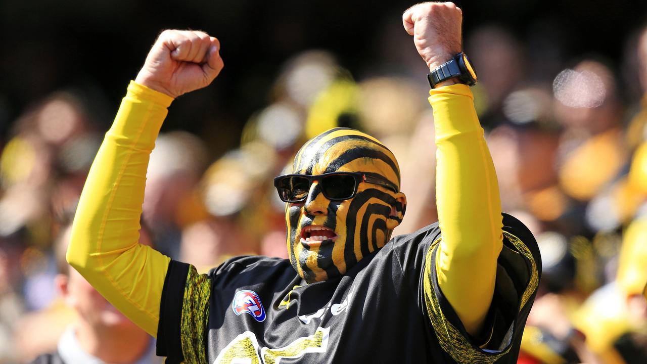 Richmond fans will be back at the footy next week. Picture: Mark Stewart