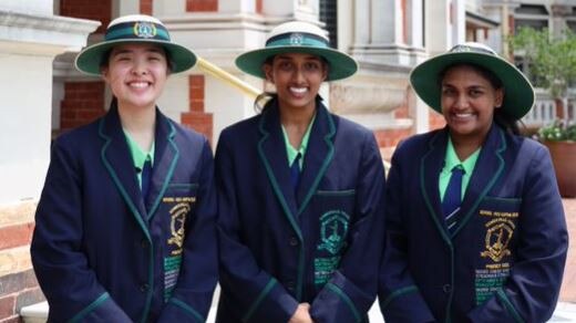 Somerville House captains Odevnie Perera, Mary-Elise Hii and Geena Pathirana. Photo – contributed.