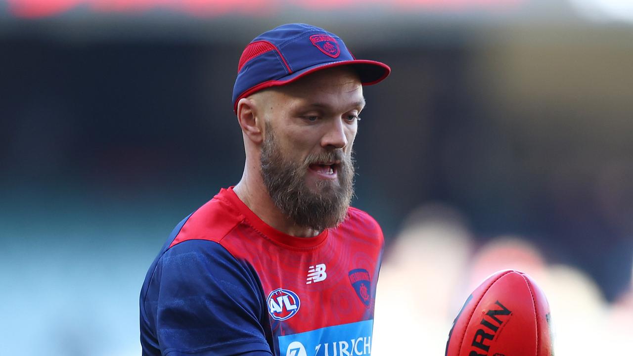 Max Gawn says he is determined to return as early as possible as Melbourne plays its next six games all against finals contenders. Picture: Graham Denholm / Getty Images