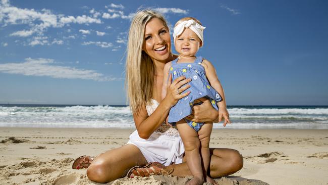 Hannah Polites with her daughter Evaliah. Picture: Jerad Williams