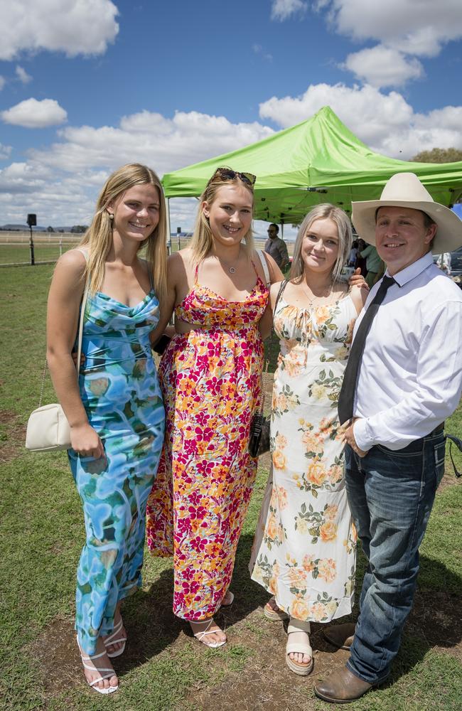 At the Clifton Races are (from left) Anna Park, Felicity Russell, Rachael Martin and Darren Christiansen, Saturday, October 28, 2023. Picture: Kevin Farmer