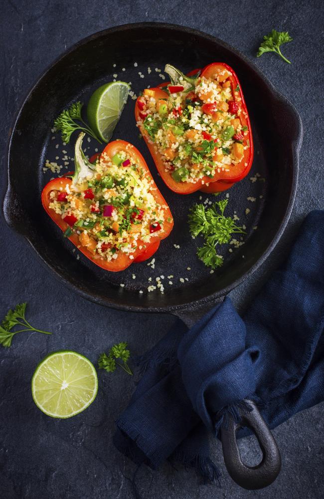 Peppers staffed with couscous and vegetables. Picture: Supplied