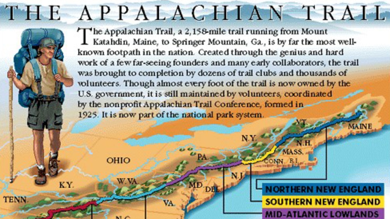 The Appalachian Trail, which Brian Laundrie reportedly knows well, runs from Georgia up the east coast to Maine.