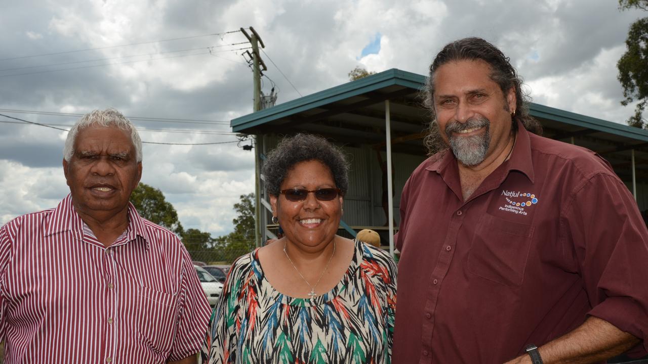 Former Mayor Ken Bone, Edwina Stewart and Anthony Newcastle. Photo: Louise Cheer / South Burnett Times