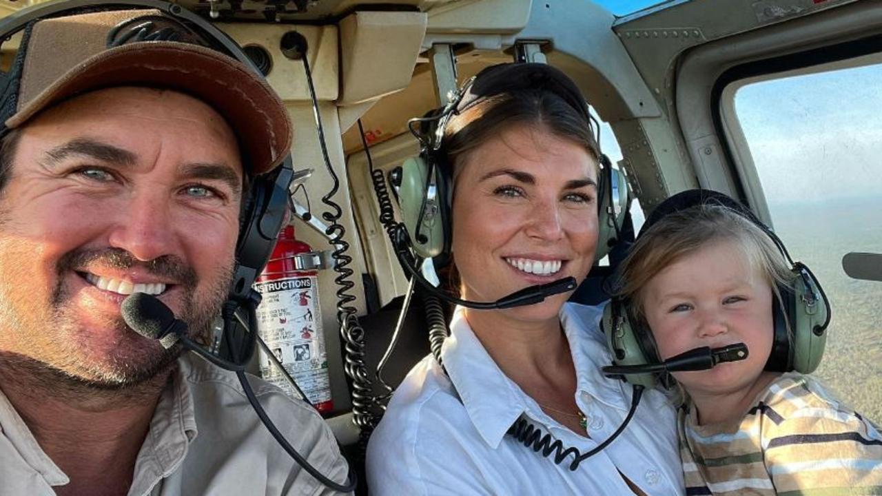 Matt Wright with his wife Kaia and son Banjo.