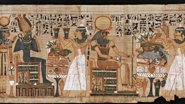 Papyrus extracts from the Book of the Dead. Picture: Supplied