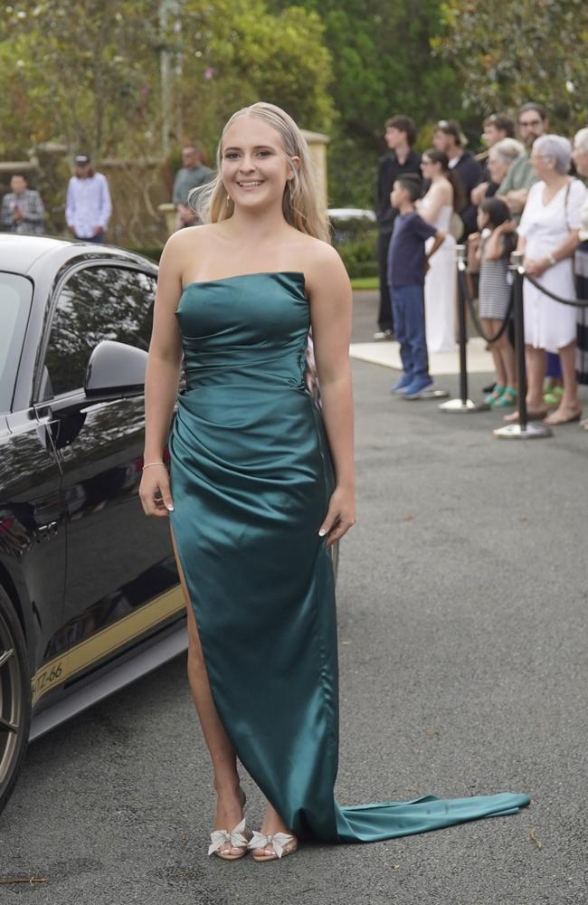 Students arriving in style for the 2024 Glasshouse Christian College formal at Flaxton Gardens.