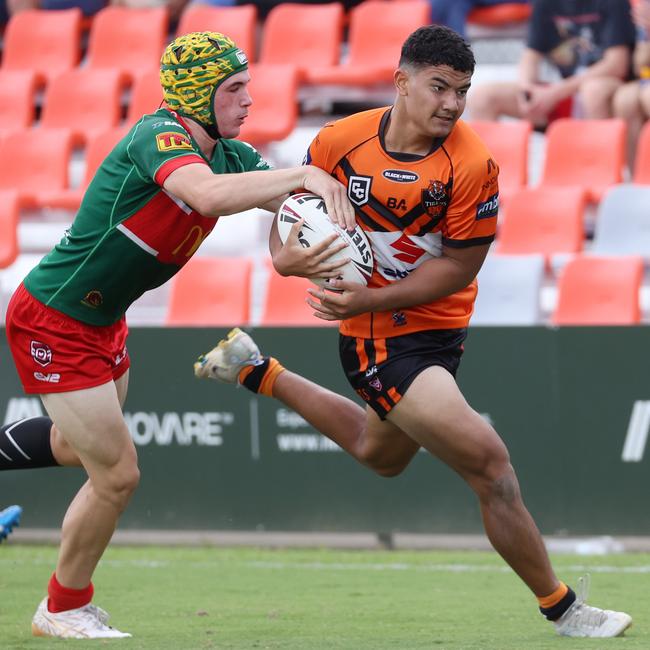 Montgomery Betham playing for the Tigers in 2023. He was with Norths in 2025. Picture: Liam Kidston.