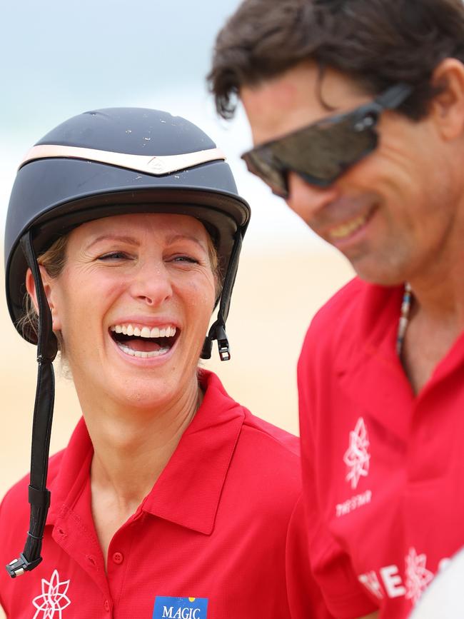 Zara was seen laughing with Prince Harry’s best friend, Ignacio ‘Nacho’ Figueras. Picture: Chris Hyde/Getty Images