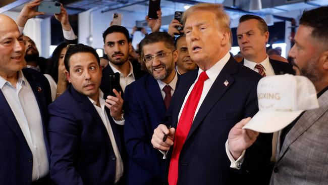 Republican presidential nominee Donald Trump on a visit with Arab American voters in Dearborn, Michigan, on Friday. Picture: Chip Somodevilla/Getty Images North America/Getty Images via AFP