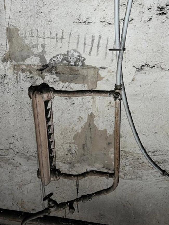 Markings on the wall appear to suggest how many days people were kept captive. Picture: Supplied