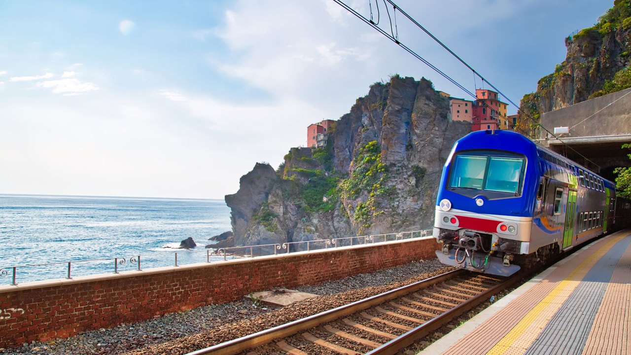 <h2>1. Cinque Terre Railway, Italy</h2><p><span>During the summer months (from March 16 until November 3, 2024), <a href="https://www.cinqueterre.eu.com/en/cinque-terre-timetable" target="_blank" rel="noopener">The Cinque Terre Express</a> </span><span>runs every 20 minutes between the Cinque Terre villages, stopping in Levanto, Monterosso, Vernazza, Corniglia, Manarola, Riomaggiore and La Spezia.&nbsp;</span></p><p>Average journey time: depends where you get on and off</p><p>Price: Between A $8-16 (depending on what time of year you visit)</p>