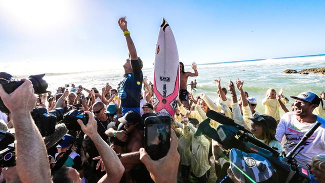 2018 Quiksilver Pro winner Julian Wilson. The 2020 Global Wave Conference will be held the week before the Snapper Rocks WSL event. Picture: Nigel Hallett.