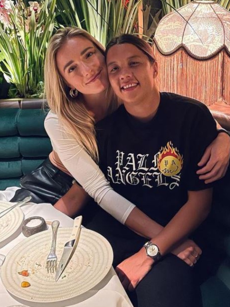 Sam Kerr with her American girlfriend. Picture: Instagram.