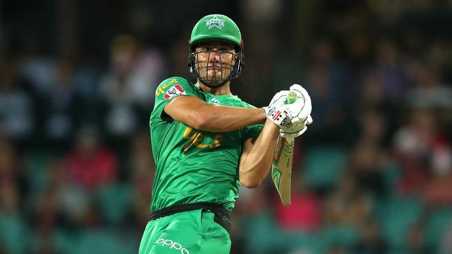 Marcus Stoinis during his epic century against the Sydney Sixers at the SCG in January. Picture. Phil Hillyard