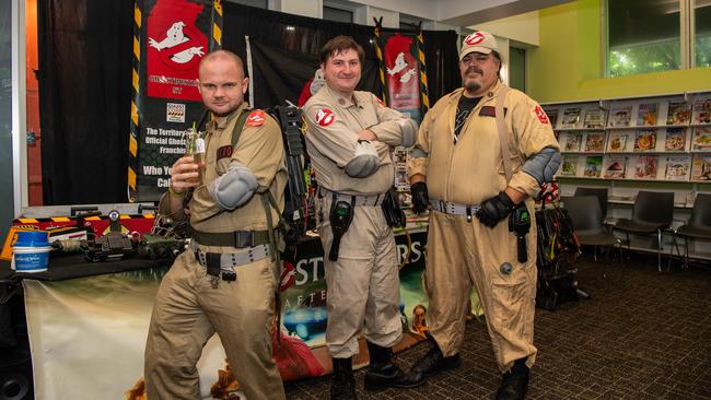 Dixion, Read and Sturdy Ghost Busters at the City of Darwin Geektacular event, 2024. Picture: Pema Tamang Pakhrin