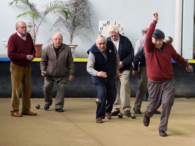 Men playing Bocce at the Furlan Club. Picture: Supplied