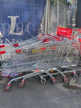 Abandoned trolleys at the corner of Phillip and Charles streets, near the wharf.