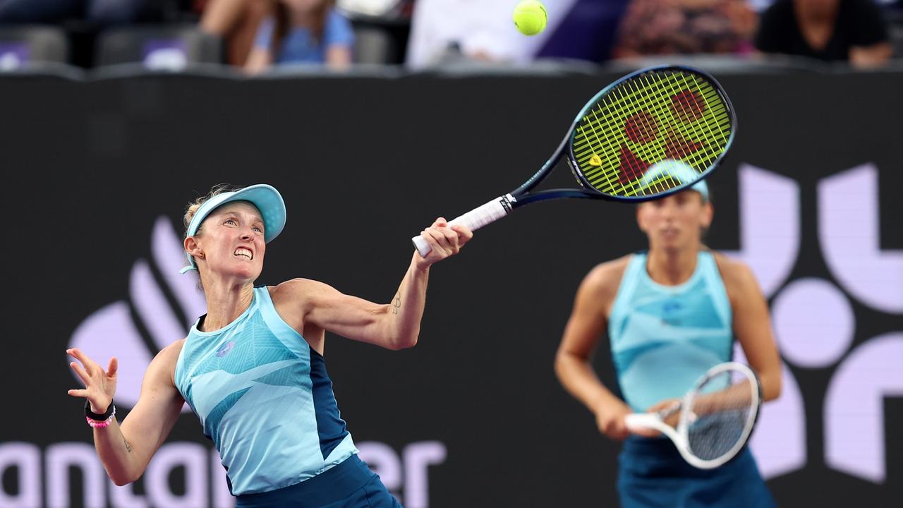 Hunter partners up with Elise Mertens – on their rise to the top of the rankings. Picture: AFP