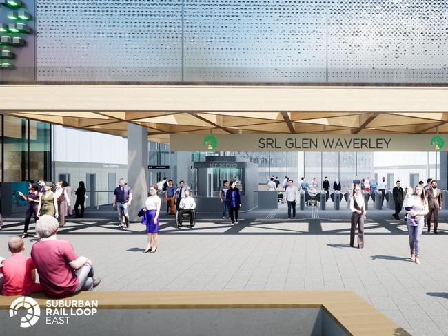 Artist impressions of the new Glen Waverley Station