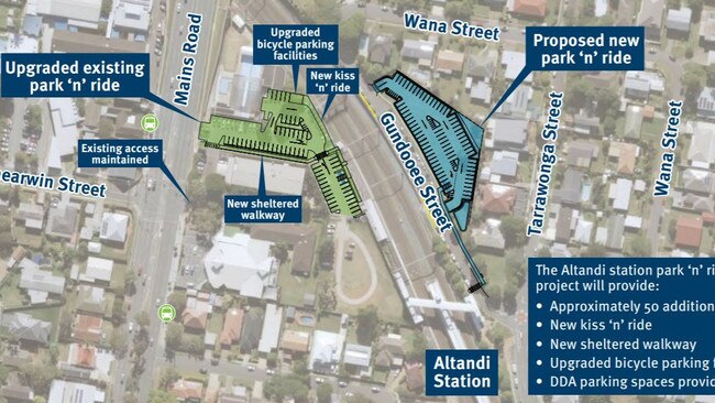 Design by TMR for a proposed upgrade to parking facilities at Altandi Railway Station. Picture: Supplied