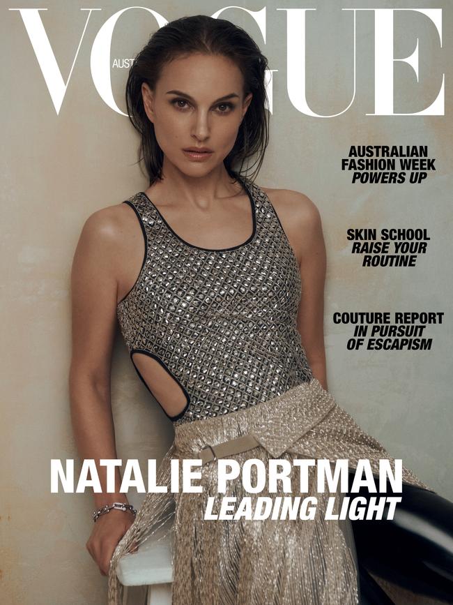 Natalie Portman is the cover star for the May issue of Vogue Australia. On sale on Monday, May 5. Picture: Lachlan Bailey for Vogue Australia
