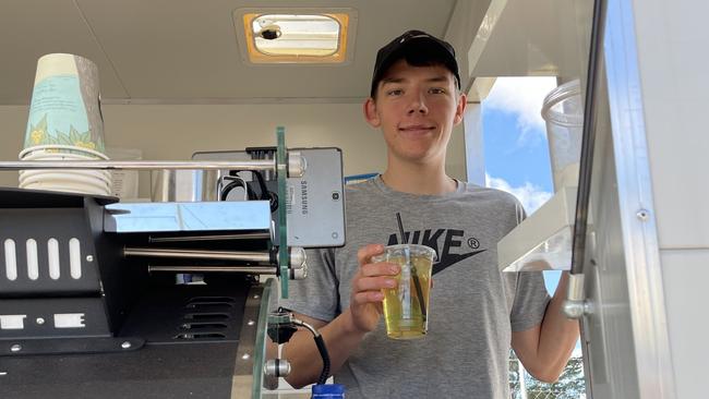 Altitude 925 coffee roaster James Humble in his Coffee Shot Box at Snowflakes in Stanthorpe 2021. Photo: Madison Mifsud-Ure / Stanthorpe Border Post