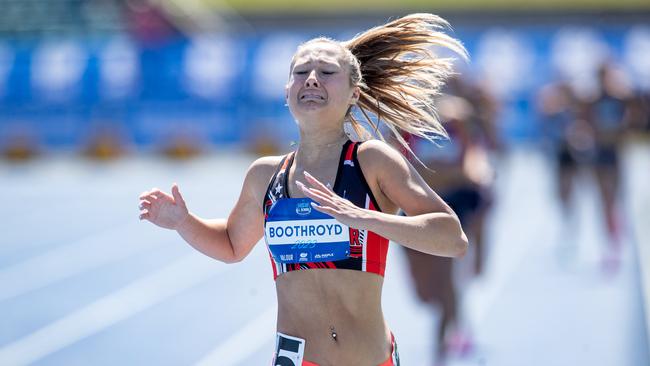 Ivy Boothroyd of Endeavour Sports High School gets emotional.