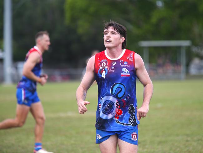 Pictured: Dom Booth. Manunda Hawks v CTB Bulldogs Round 15 at Crathern Park. AFL Cairns 2024. Photo: Gyan-Reece Rocha