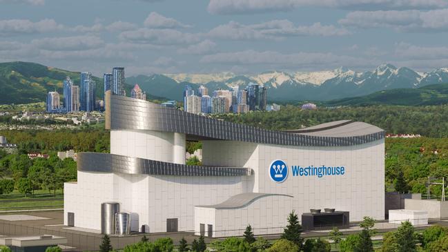 An artist’s rendering shows Westinghouse’s planned AP300 small modular nuclear power reactor, which the company officially unveiled on May 4, 2023, and hopes will be built in the United States and around the world.  Photo: Westinghouse / Supplied