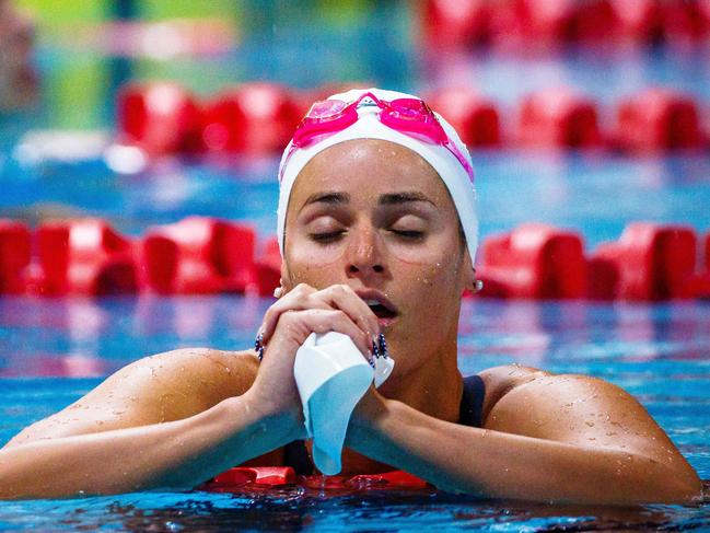 Kaylee McKeown disqualified from 50m backstroke at Australian selection swim trials. Picture: AFP
