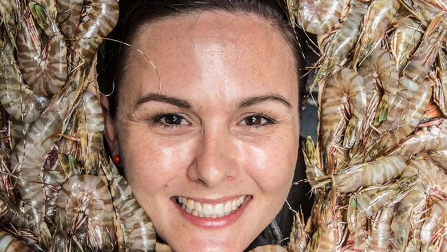 Retail Manager at Mr Barra Amon Heskethat the start of the NT Tiger Prawn Season .pic Glenn Campbell