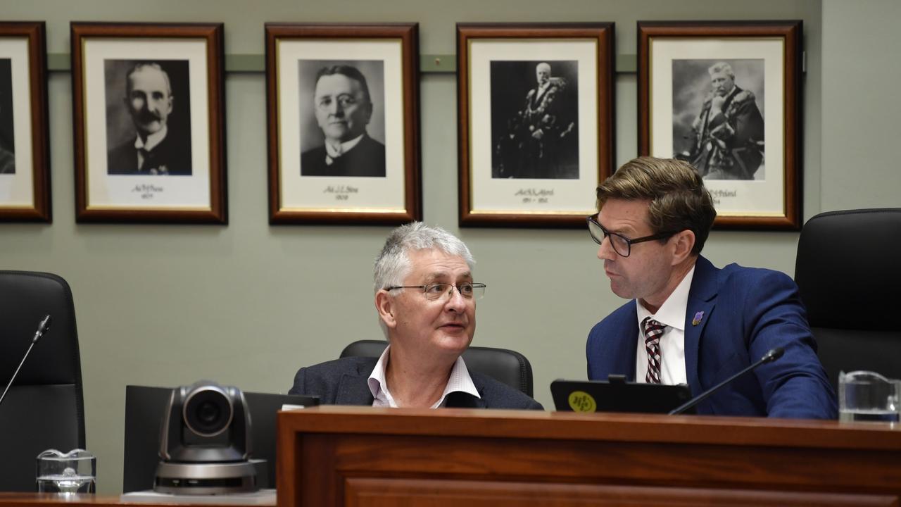 CEO Brian Pidgeon (left) and Cr Geoff McDonald. Picture: Kevin Farmer