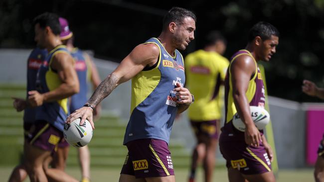 Darius Boyd at training with the Brisbane Broncos.