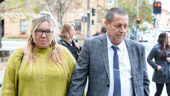 Janet Wells and Steven Egberts, the grandparents of Hillier triple murder victims Amber Rigney, 6, and Korey Mitchell, 5. Picture: NCA NewsWire / Brenton Edwards