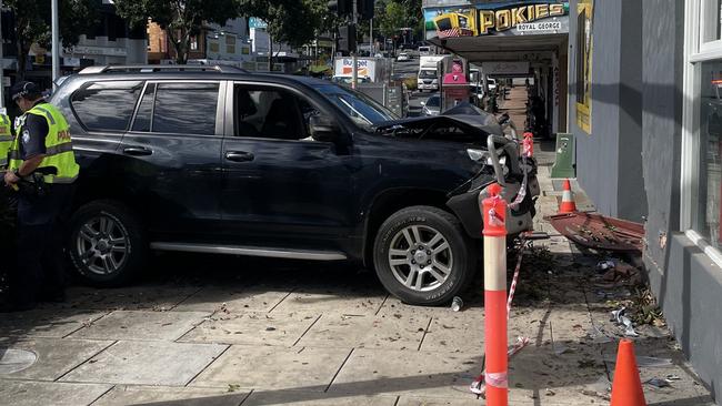 A car has crashed into the Royal George Hotel at Nambour.