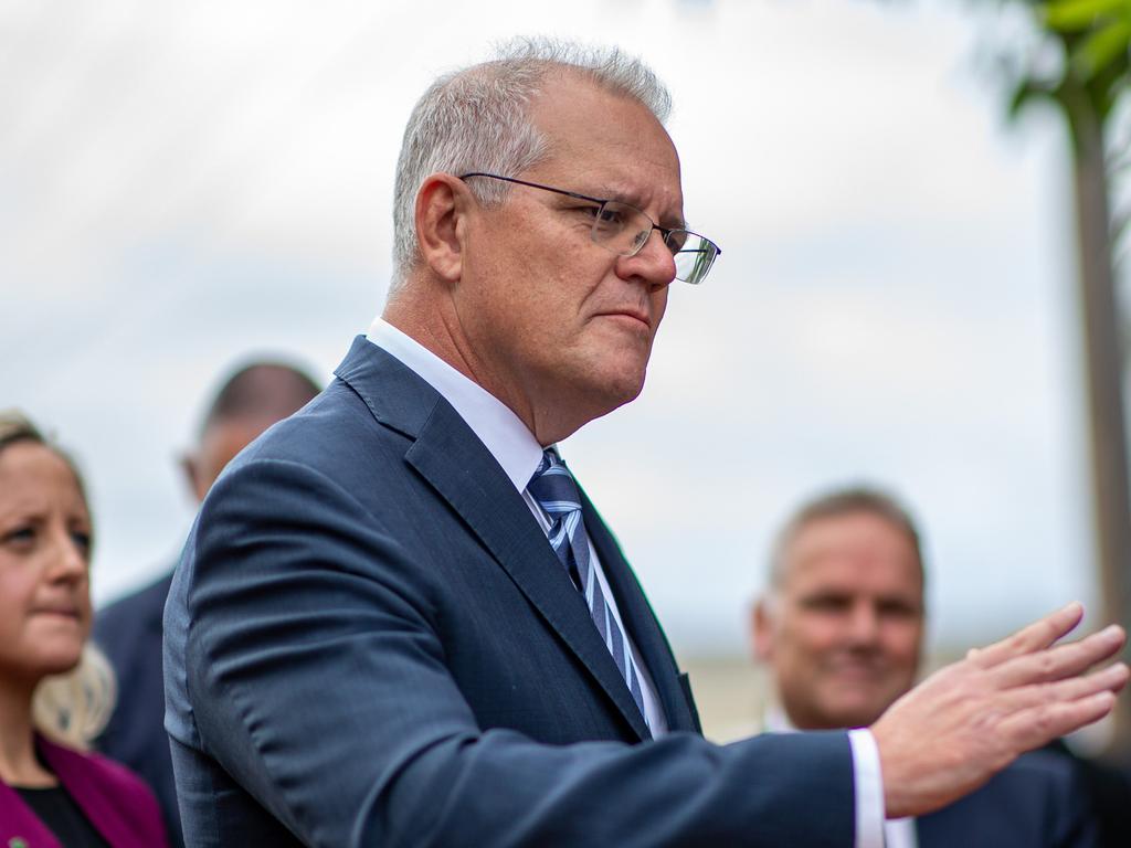 Prime Minister Scott Morrison allegedly warned Liberal party members against his competitor because of his Lebanese background, according to multiple reports. Picture: NCA NewsWire / Christian Gilles