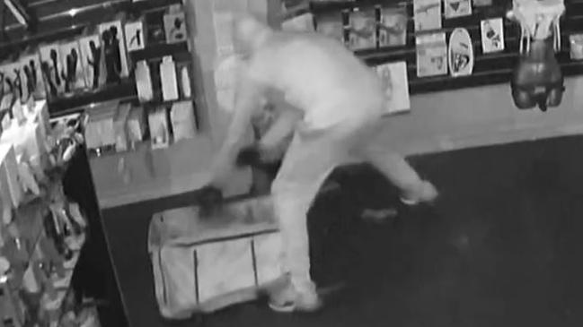 CCTV footage of an alleged ram raid at a Bundall adult store. Picture: Supplied.