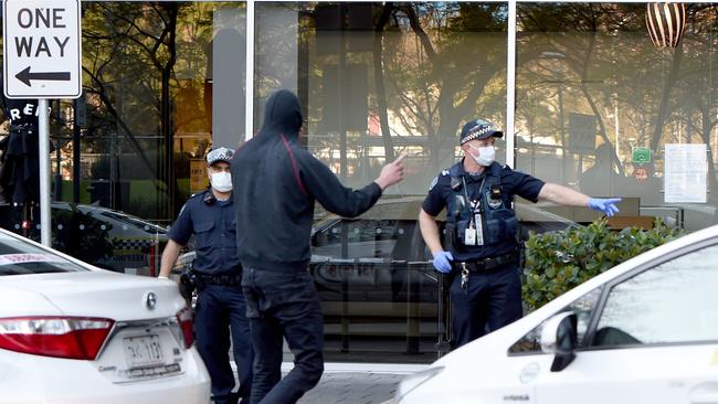 Four stowaways who attempted to enter Adelaide on a train were released from the City Watch House after facing court this earlier this week. After being quarantined at the Pullman Hotel for quarantine they were kicked out of the state after testing negative for coronavirus. Picture: NCA NewsWire/Naomi Jellicoe