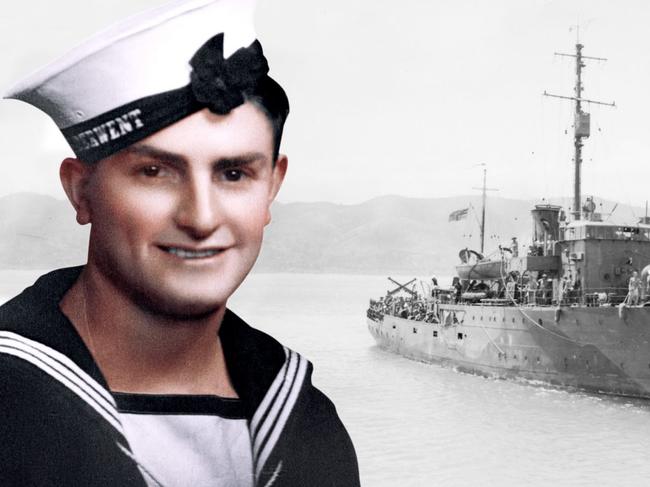 A colourised picture of posthumous VC recipient Edward “Teddy” Sheean, who was killed in action aboard the HMAS Armidale.