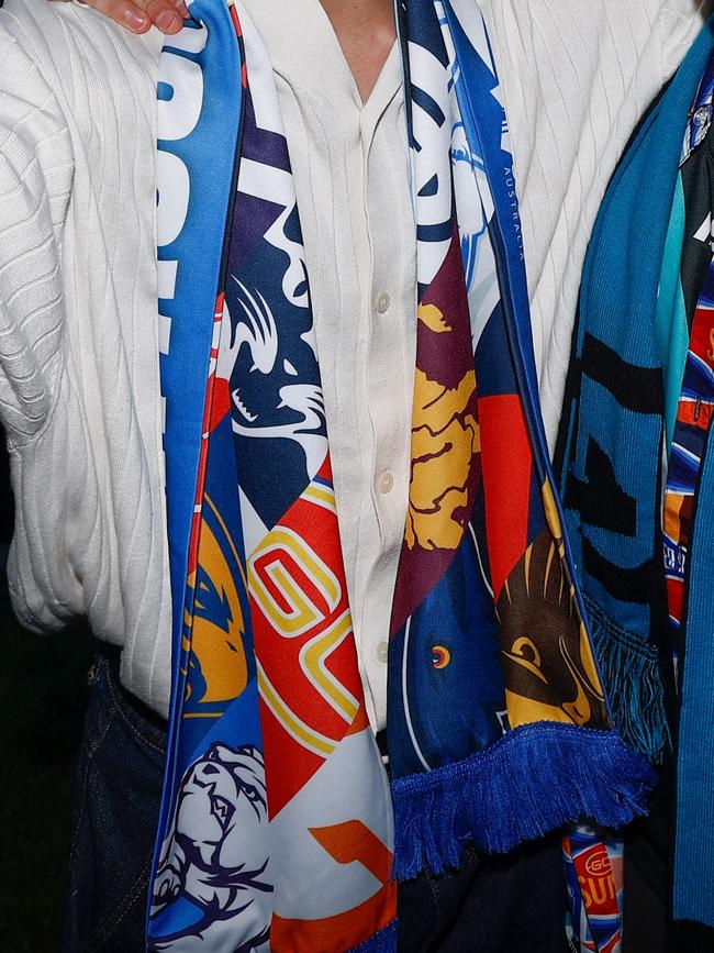 There’s also scarf’s on offer. (Photo by Michael Willson/AFL Photos via Getty Images)