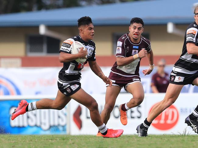 March 20 2021, Pizzy Park, Miami, Gold Coast, Queensland, Tweed Heads Keano Kini in action during the Queensland Rugby League Mal Meninga Cup clash between the Burleigh Bears V Tweed Heads Seagulls played at Pizzy Park, Miami,Picture: Scott Powick Newscorp