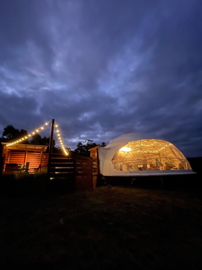 The domes also look pretty at night. Picture: Supplied