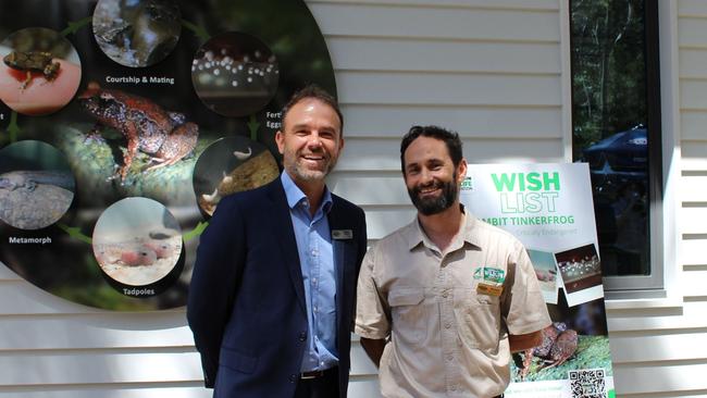 Travis Couch GM Currumbin Wildlife Sanctuary and Michael Vella Amphibian Specialist Currumbin Wildlife Sanctuary