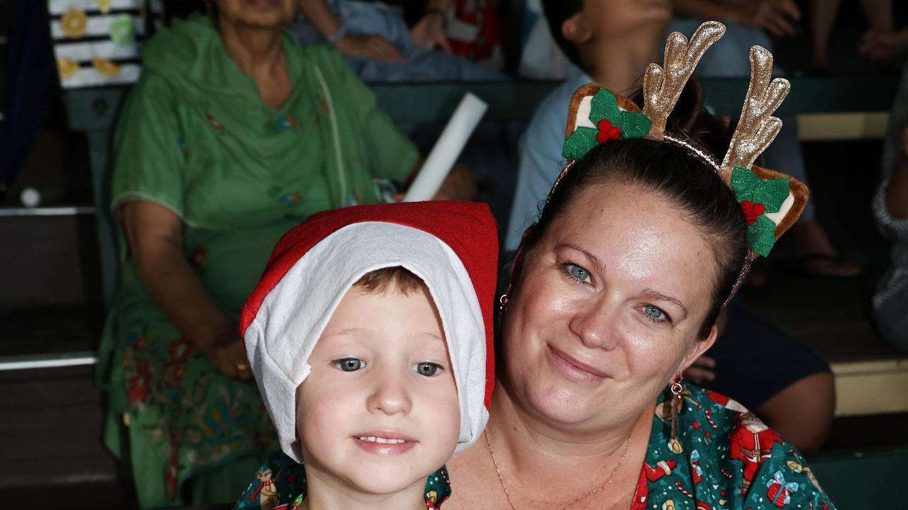 Billy Carr, 5, and Ange Carr at the Cairns Churches Joy to the World Community Carols, held at the Cairns Showgrounds. Picture: Brendan Radke