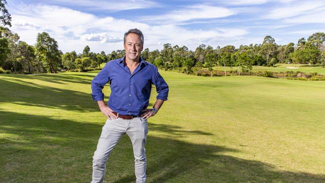 Justin Harrison from The Village Retirement Group at North Lakes Resort Golf Club. (AAP Image/Richard Walker)